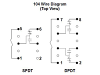 104 Series - Dry Miniature Reed Relays - Wiring Diagram