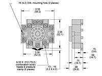 11 Pin, Octal Sockets - Dimensional Picture