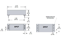 134 Series - Mercury Reed Relays - Dimensional Picture