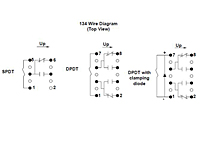 134 Series - Mercury Reed Relays - Wiring Diagram