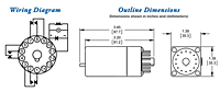 250 Series - GE Replacement Special Purpose Relays - Dimensions & Wiring Diagram