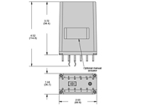 255 Series - Industrial Latching Relays - Dimensional Picture