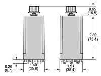 286/287 Series - Squre Base Time Delay Relays - Dimensional Picture