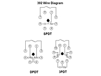 392 Series - Low Coil Power Sensitive Relays - Octal Base - Wiring Diagram