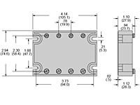 645RT Series - Solid State Reversing Relays - Dimensional Picture