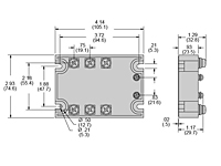 645S Series - Solid State On / Off Relays - Dimensional Picture