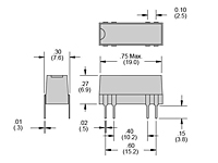 MRRDL Series - Latching Reed Relays - Dimensional Picture