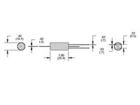 MRR Series - Axial Lead, Shielded Reed Relays - Dimensional Picture